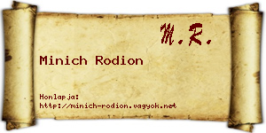 Minich Rodion névjegykártya